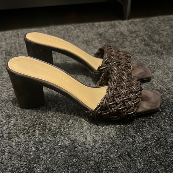 Brown Woven Heeled Sandals by Veronica Beard - Picture 2 of 5